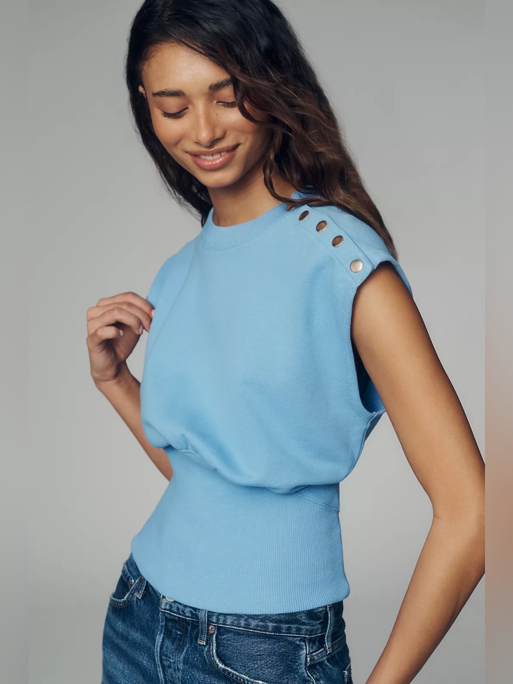 Nwt Nation Los Angeles 100% Cotton Waisted Sweatshirt S